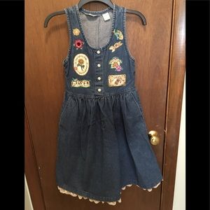 Upcycled Girl’s Denim Dress Jumper Size Medium